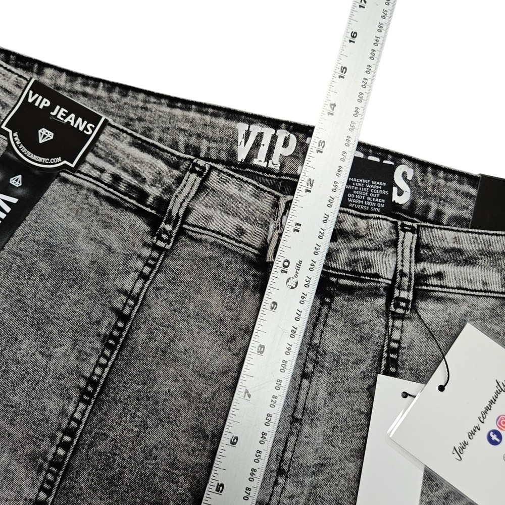 VIP Jeans Cargo Pants Women Size 22 Grey Acid Wash Wide Leg Sculpting Stretch - Picture 10 of 12